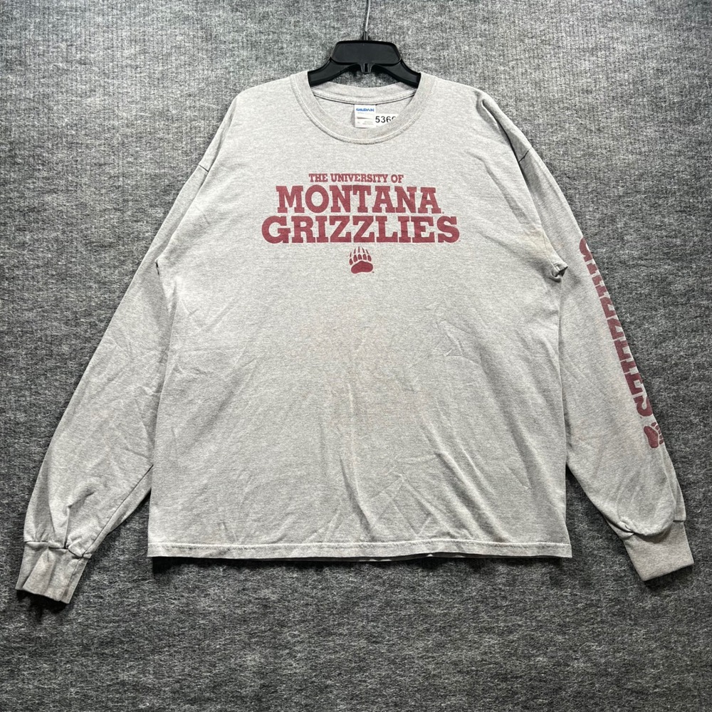 Gildan University of Montana Grizzlies Long Sleeve T-Shirt Gray XL